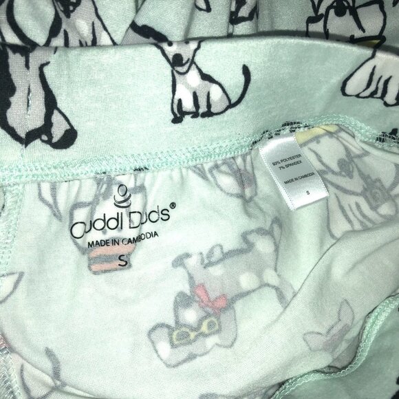 Cuddl Duds Pajama Pants Light Green with Dogs Small - Picture 8 of 10